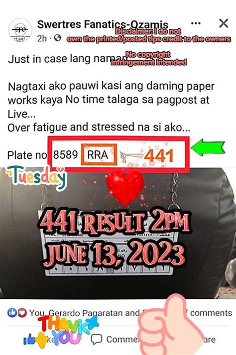 441 swertres result
